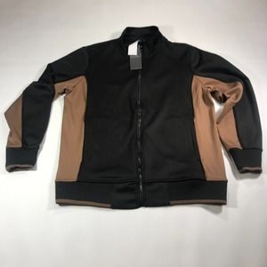 NWT Truth By Republic Mens Track Jacket MN00060M Size Medium Black/Coffee